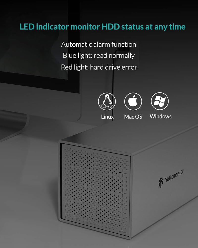 Amazon.com: Yottamaster 4 Bay Hard Drive Enclosure, Aluminum